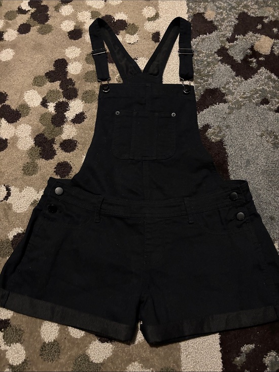 No Boundaries Denim - No Boundaries dark navy blue, with black accents and inside,Denim Short Overalls
